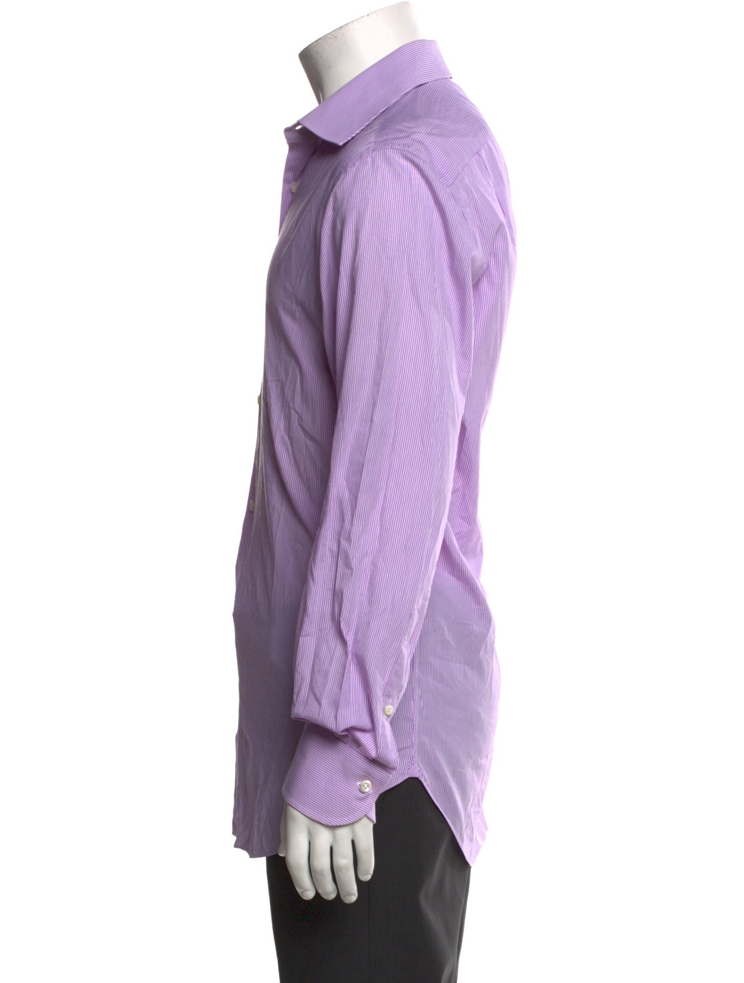 Battistoni Striped Long Sleeve Dress Shirt