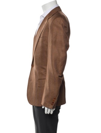 Battistoni Wool Plaid Print Blazer