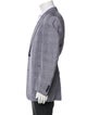 Battistoni Linen Plaid Print Peacoat
