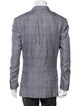 Battistoni Linen Plaid Print Peacoat
