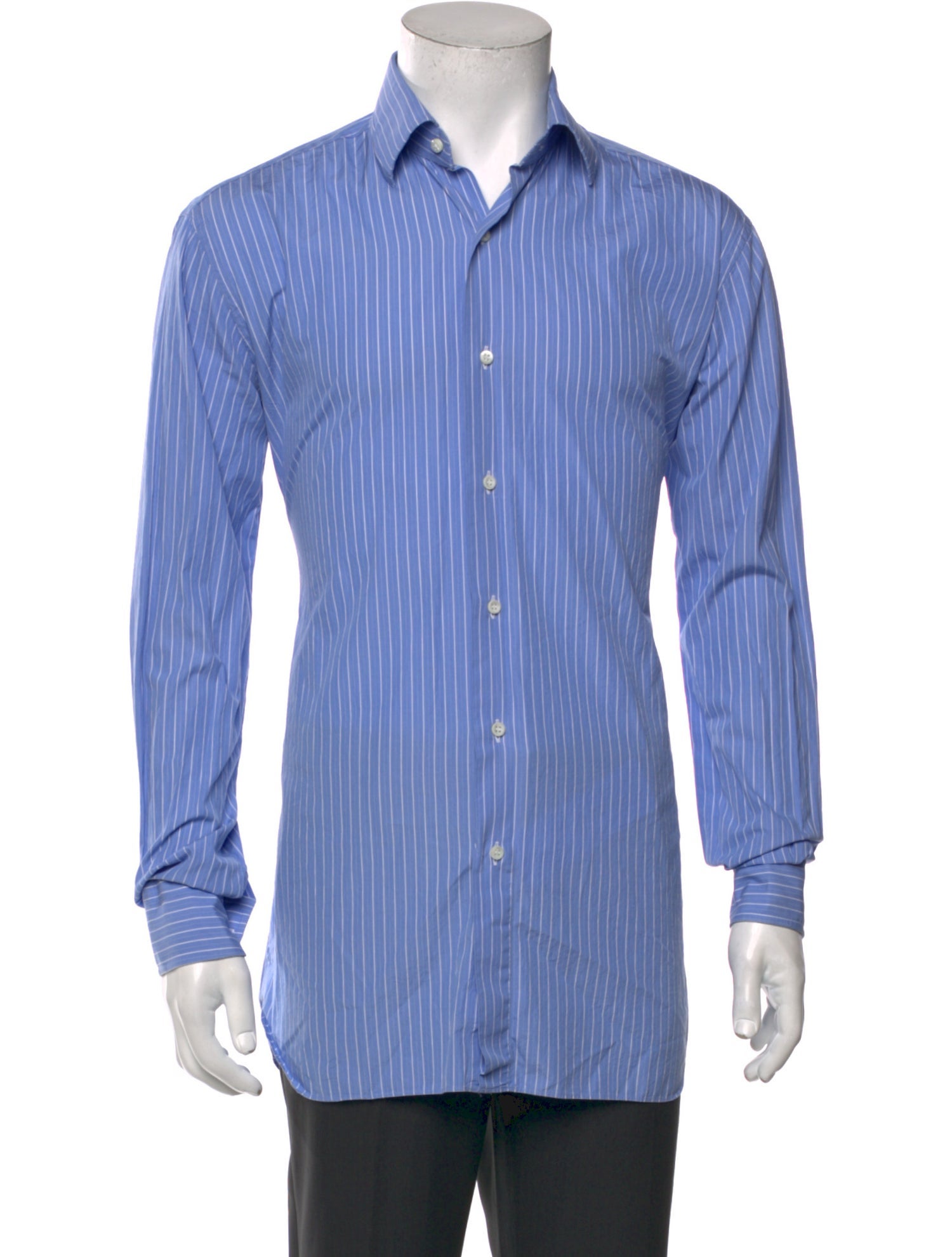 Battistoni Striped Long Sleeve Dress Shirt