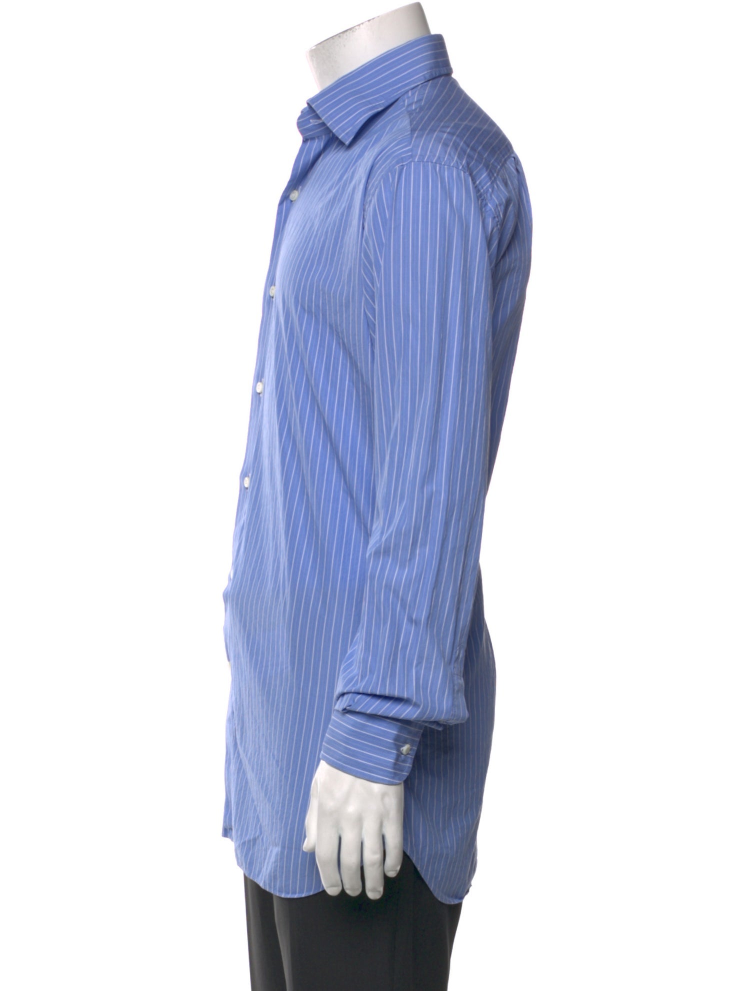 Battistoni Striped Long Sleeve Dress Shirt