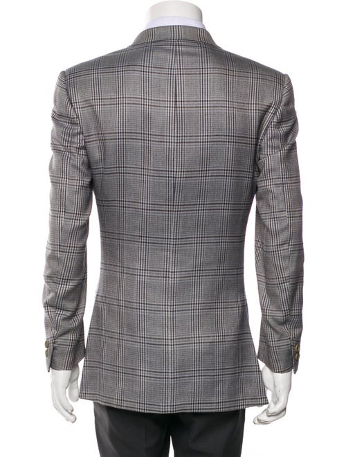 Battistoni Wool Plaid Print Peacoat