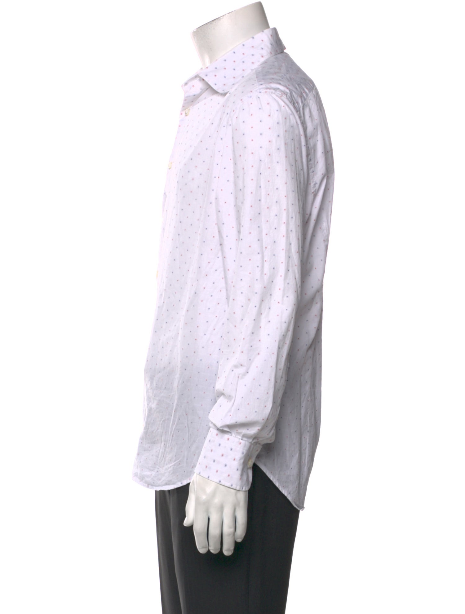 Battistoni Polka Dot Print Long Sleeve Dress Shirt