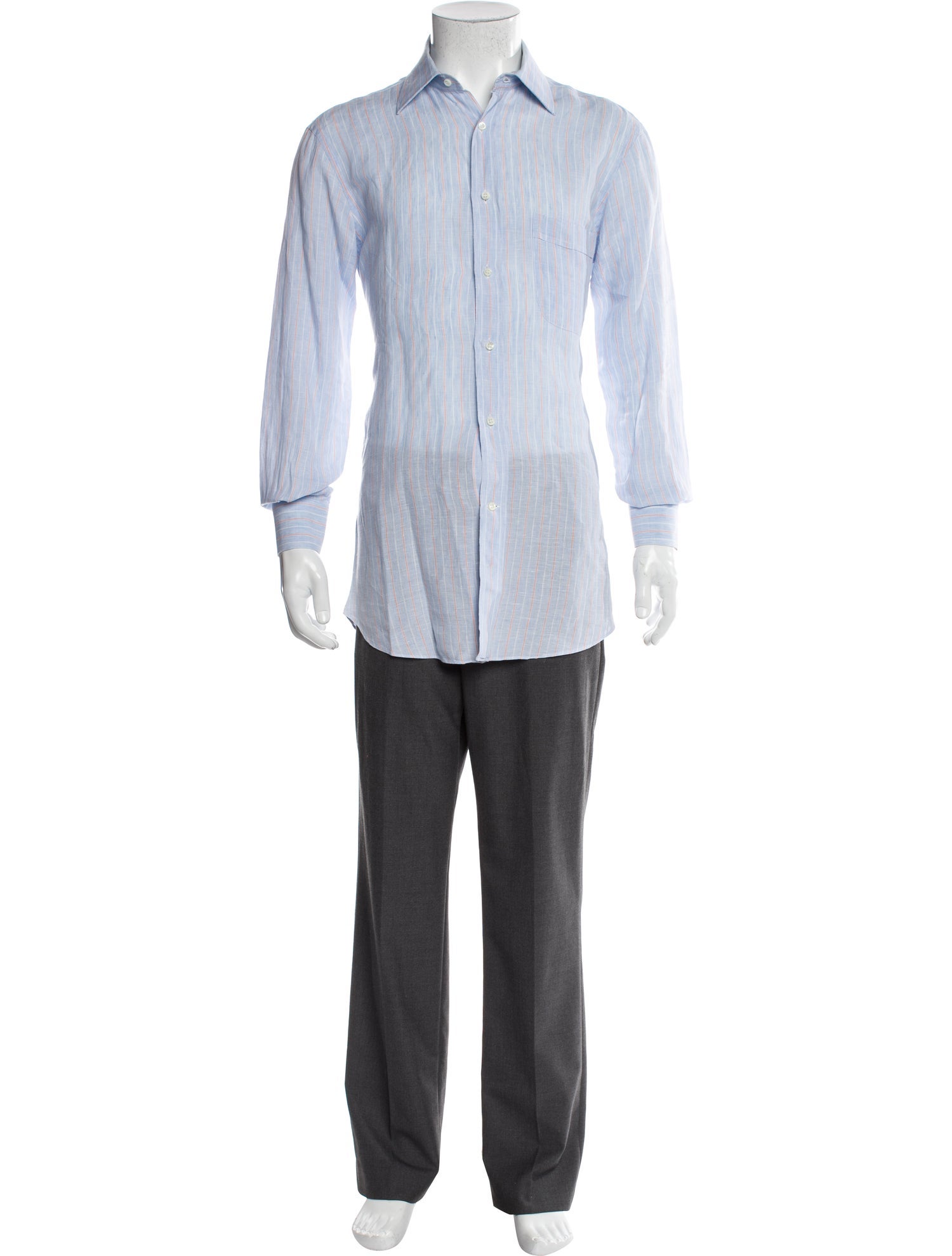 Battistoni Striped Long Sleeve Dress Shirt