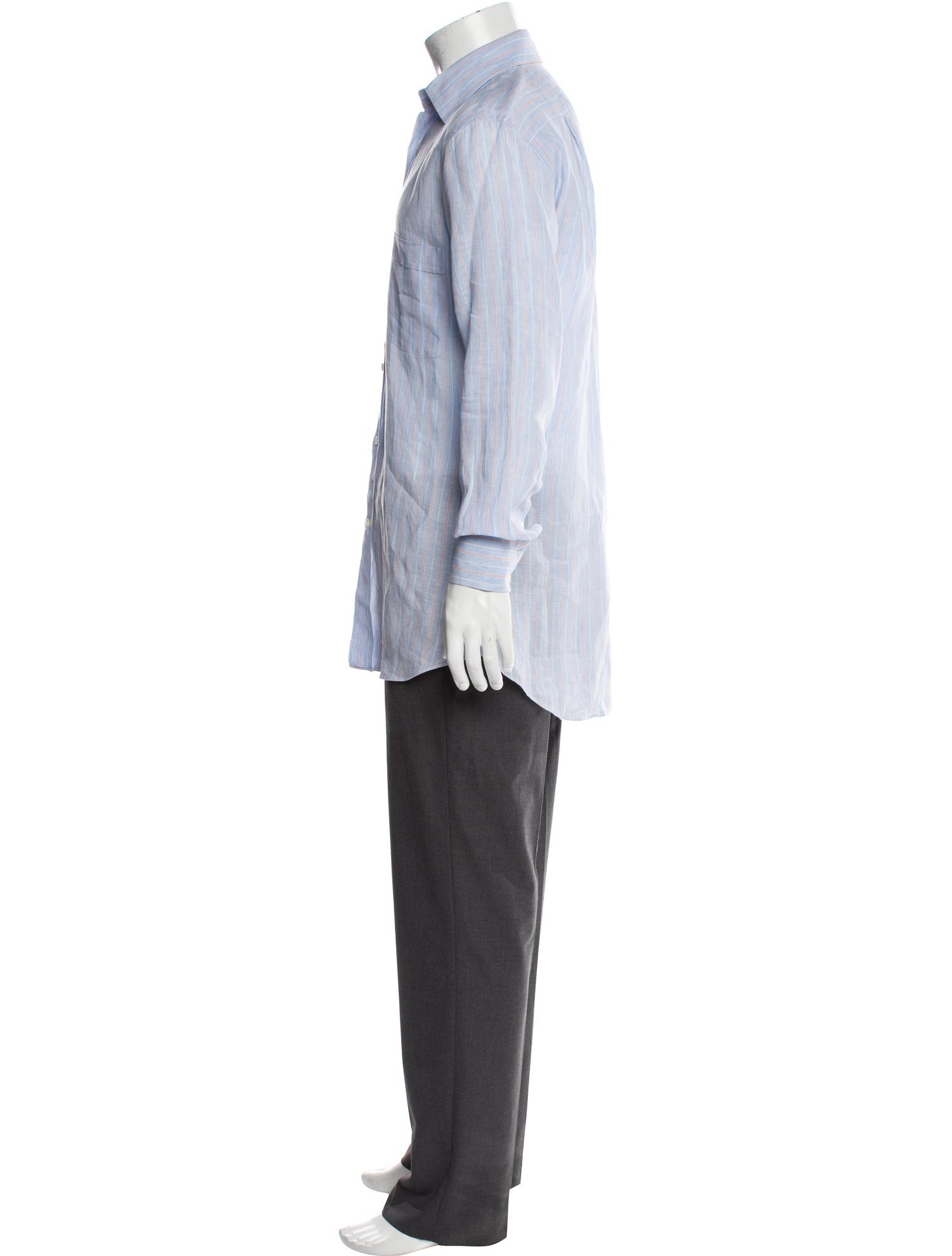 Battistoni Striped Long Sleeve Dress Shirt