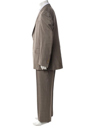 Battistoni Cashmere Plaid Print Two-Piece Suit