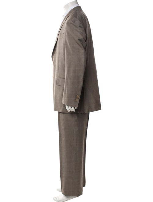 Battistoni Cashmere Plaid Print Two-Piece Suit