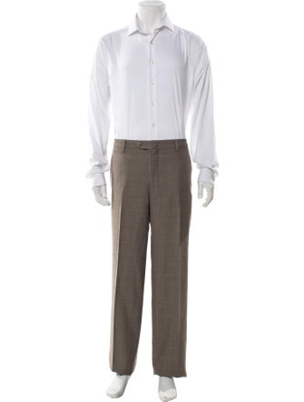 Battistoni Cashmere Plaid Print Two-Piece Suit