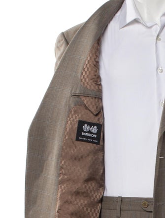 Battistoni Cashmere Plaid Print Two-Piece Suit