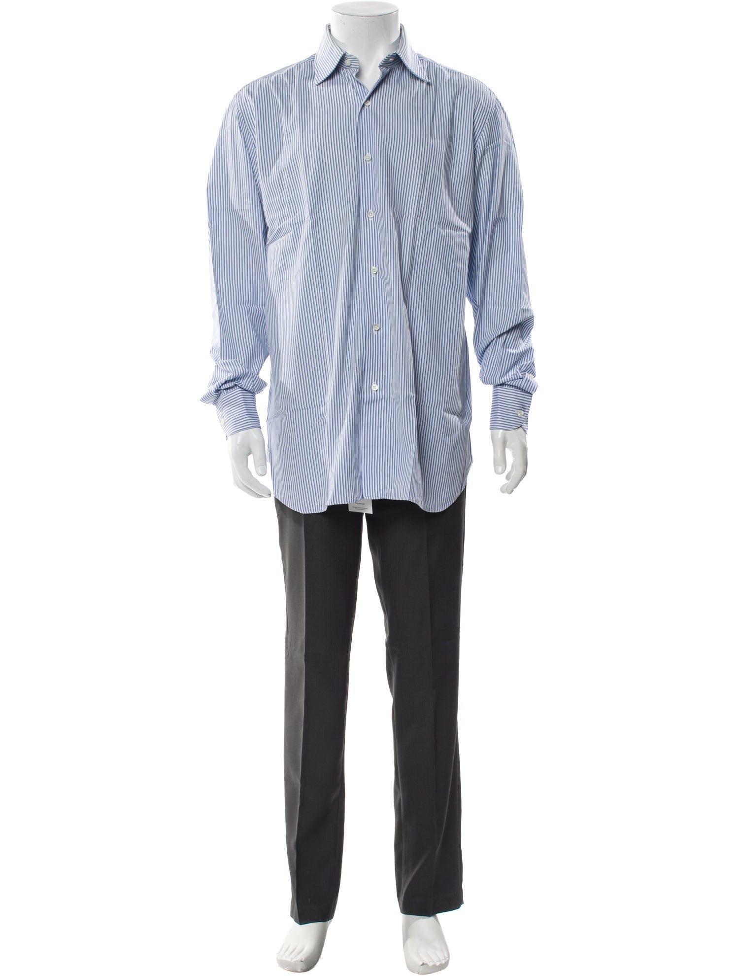 Battistoni Striped Long Sleeve Dress Shirt