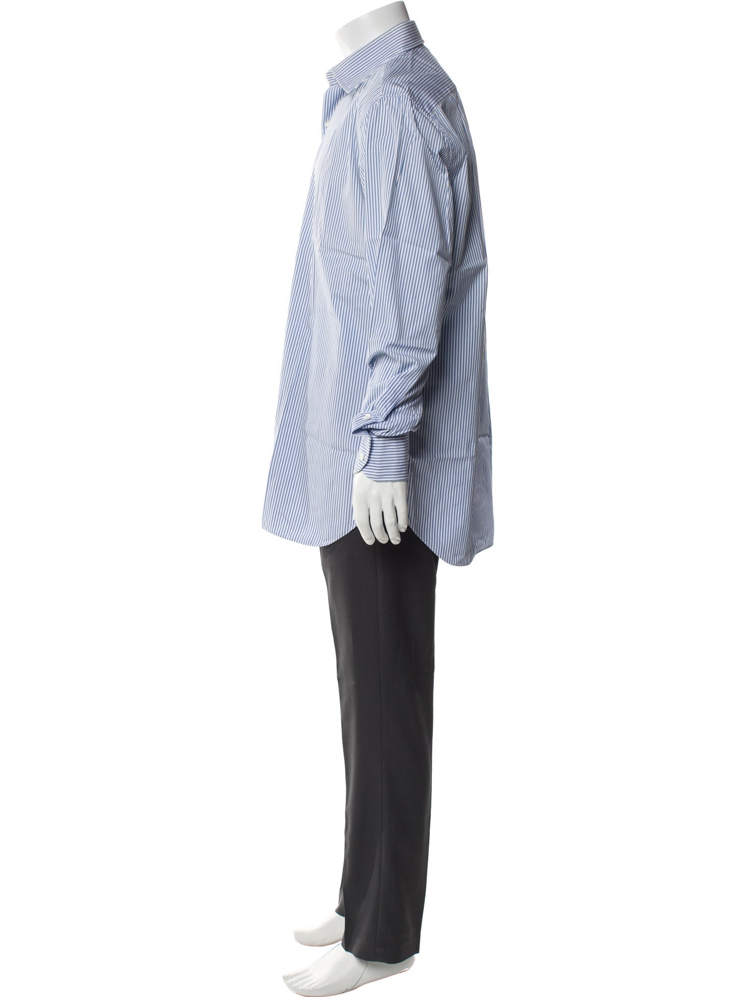 Battistoni Striped Long Sleeve Dress Shirt