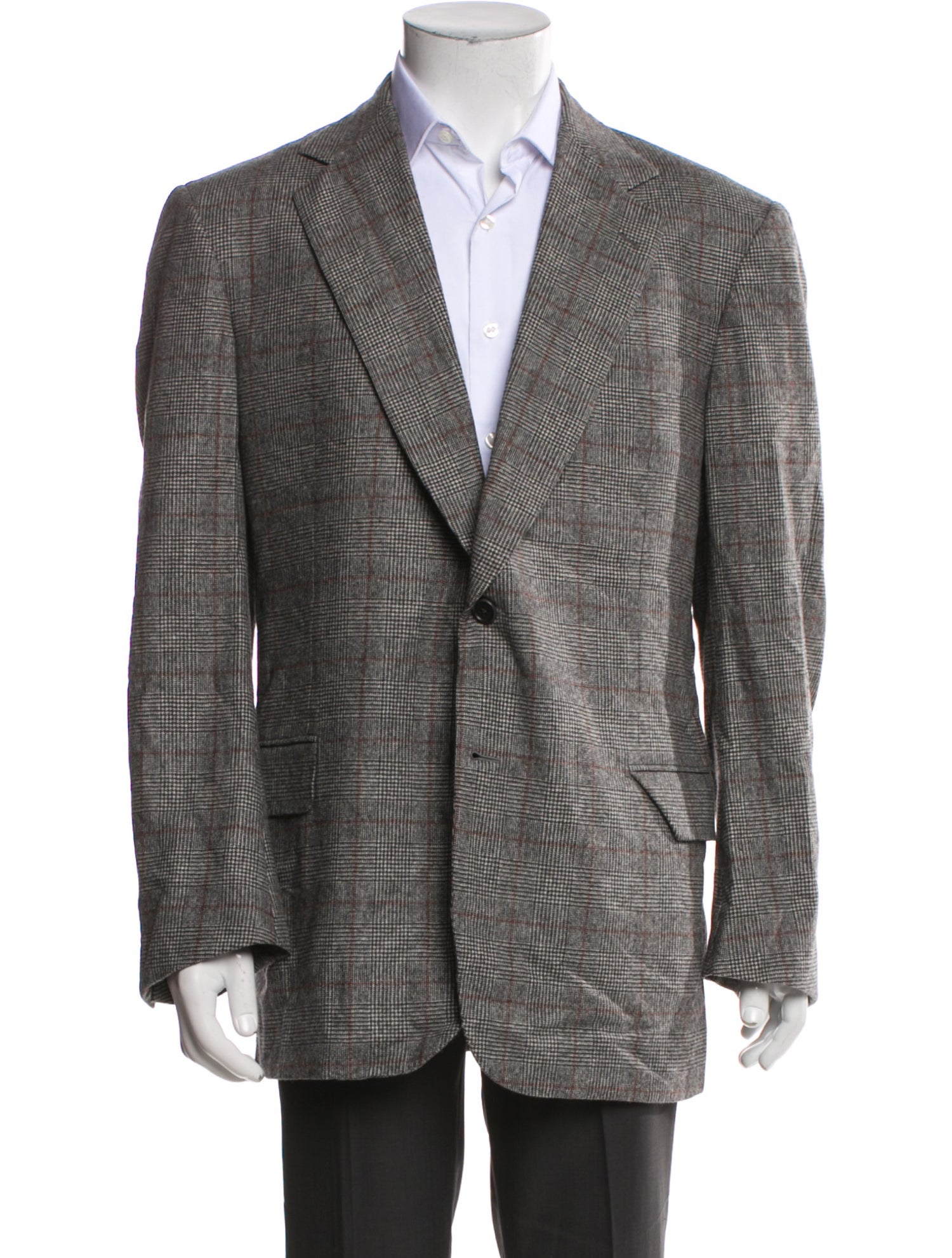 Battistoni Merino Wool Houndstooth Print Blazer