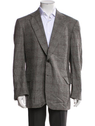 Battistoni Merino Wool Houndstooth Print Blazer