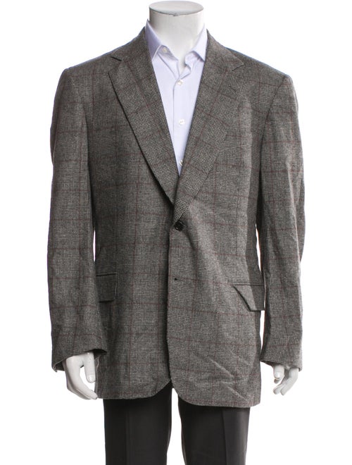 Battistoni Merino Wool Houndstooth Print Blazer