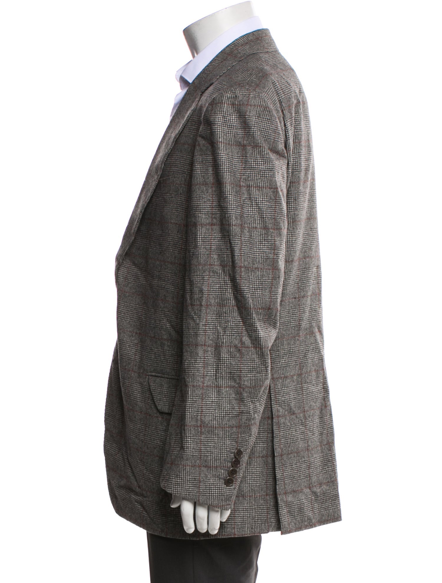 Battistoni Merino Wool Houndstooth Print Blazer