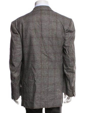 Battistoni Merino Wool Houndstooth Print Blazer