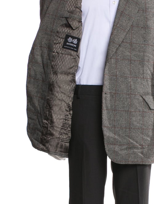 Battistoni Merino Wool Houndstooth Print Blazer