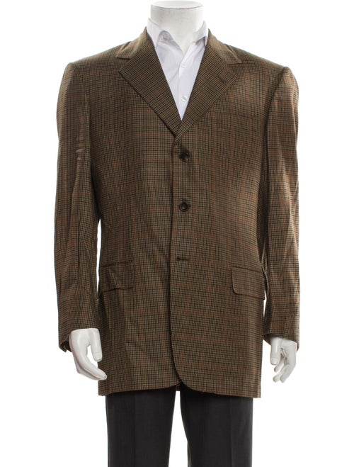 Battistoni Wool Houndstooth Print Blazer