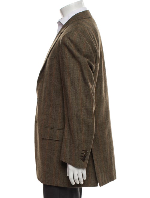 Battistoni Merino Wool Plaid Print Blazer