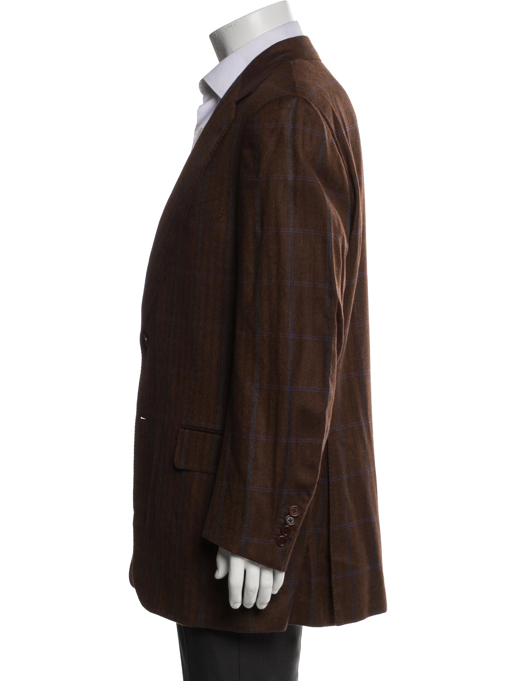 Battistoni Cashmere Plaid Print Blazer