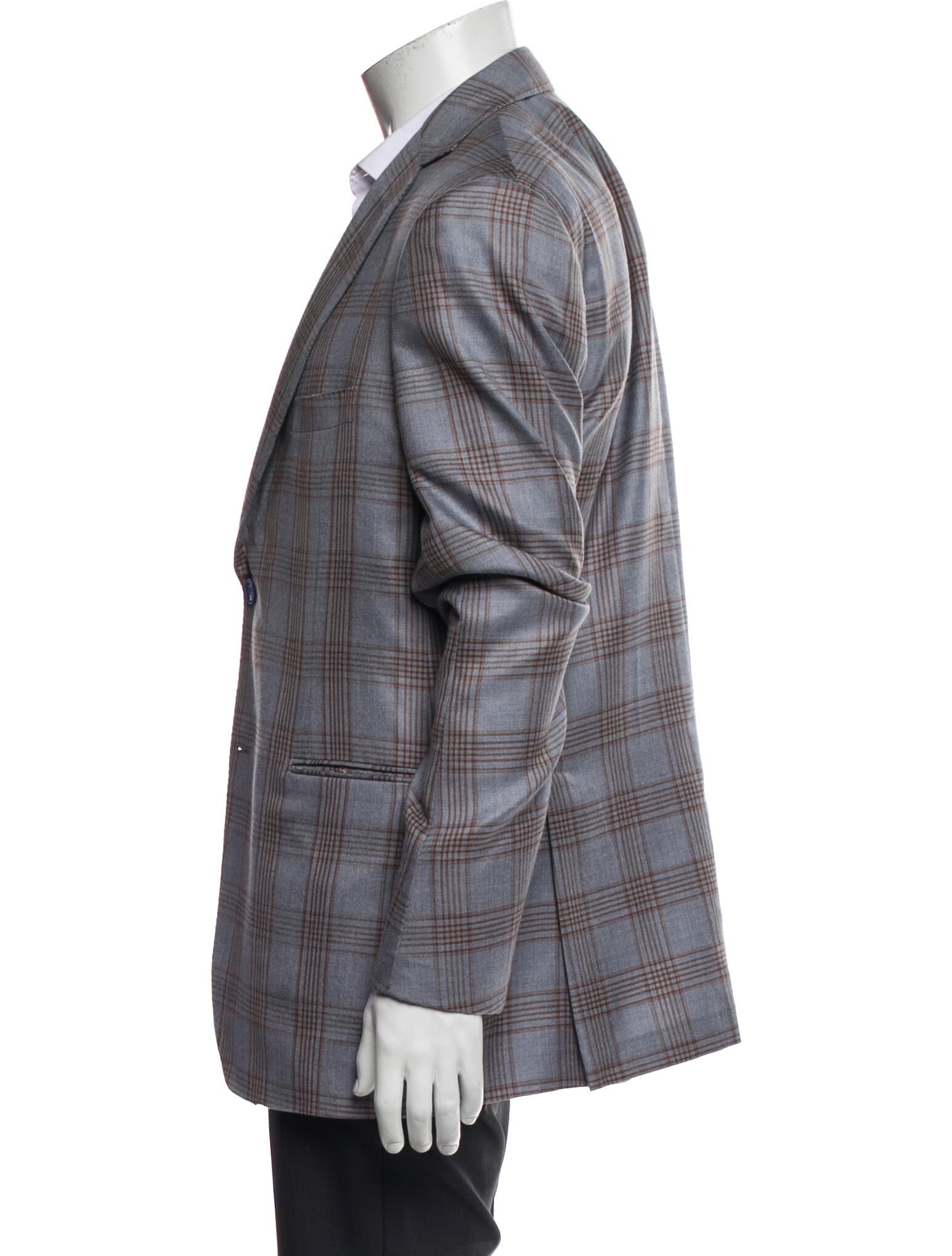 Battistoni Cashmere Plaid Print Blazer