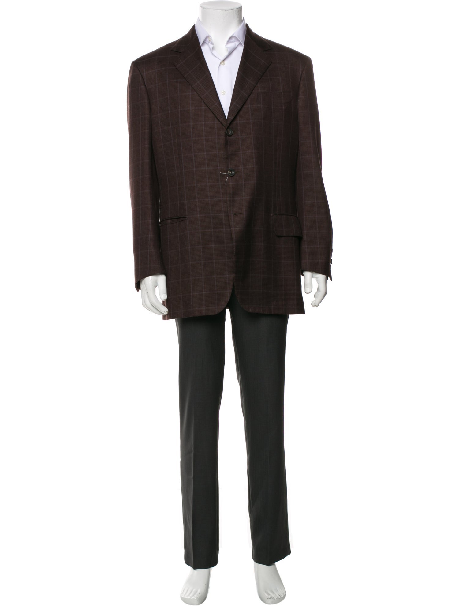 Battistoni Cashmere Plaid Print Blazer
