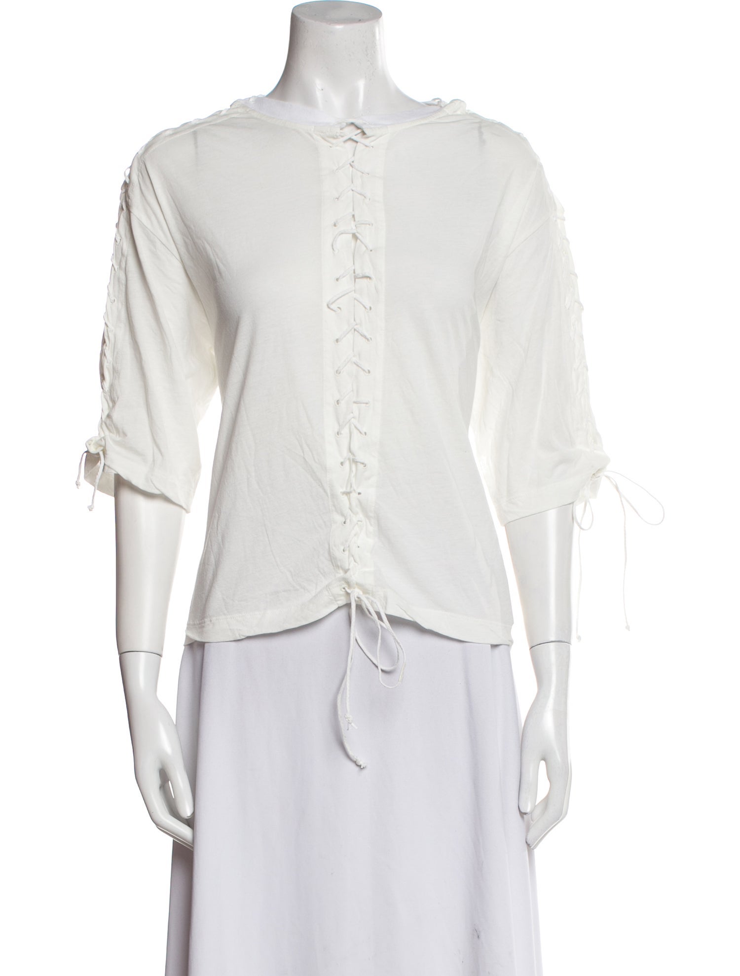 Ben Taverniti Unravel Project x Barneys Bateau Neckline Three-Quarter Sleeve Blouse w/ Tags