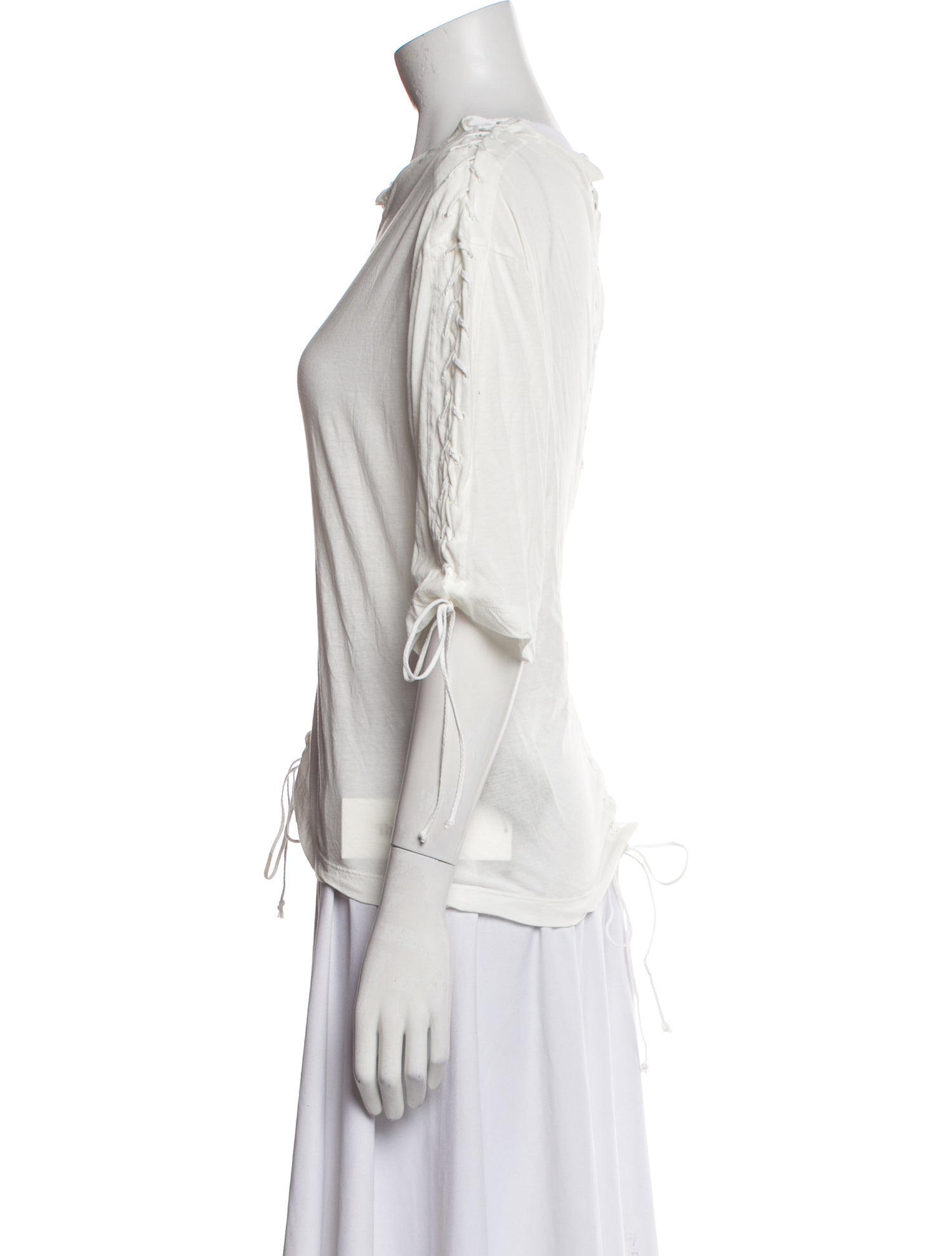 Ben Taverniti Unravel Project x Barneys Bateau Neckline Three-Quarter Sleeve Blouse w/ Tags