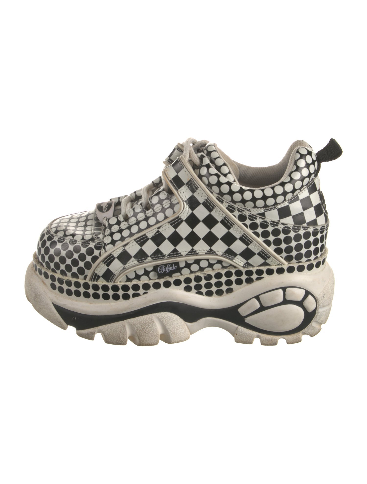 Buffalo London Leather Polka Dot Print Sneakers