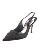 Badgley Mischka x Sama Satin Studded Accents Slingback Pumps