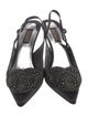 Badgley Mischka x Sama Satin Studded Accents Slingback Pumps