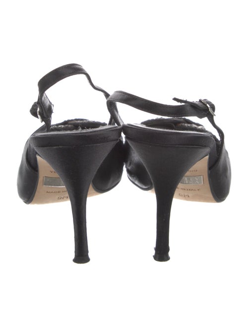 Badgley Mischka x Sama Satin Studded Accents Slingback Pumps