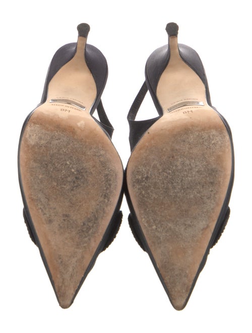 Badgley Mischka x Sama Satin Studded Accents Slingback Pumps