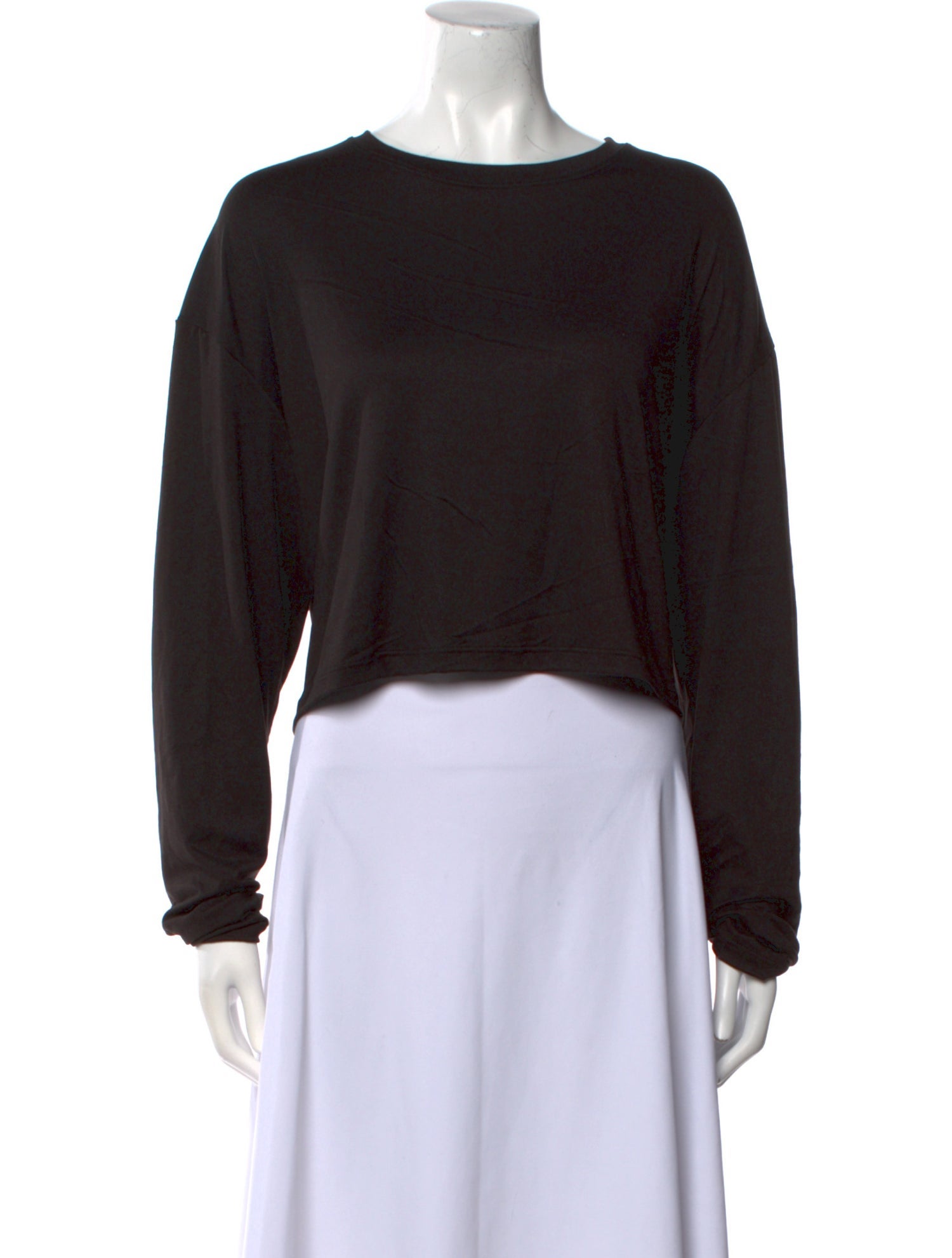 Bumpsuit Bateau Neckline Long Sleeve Crop Top