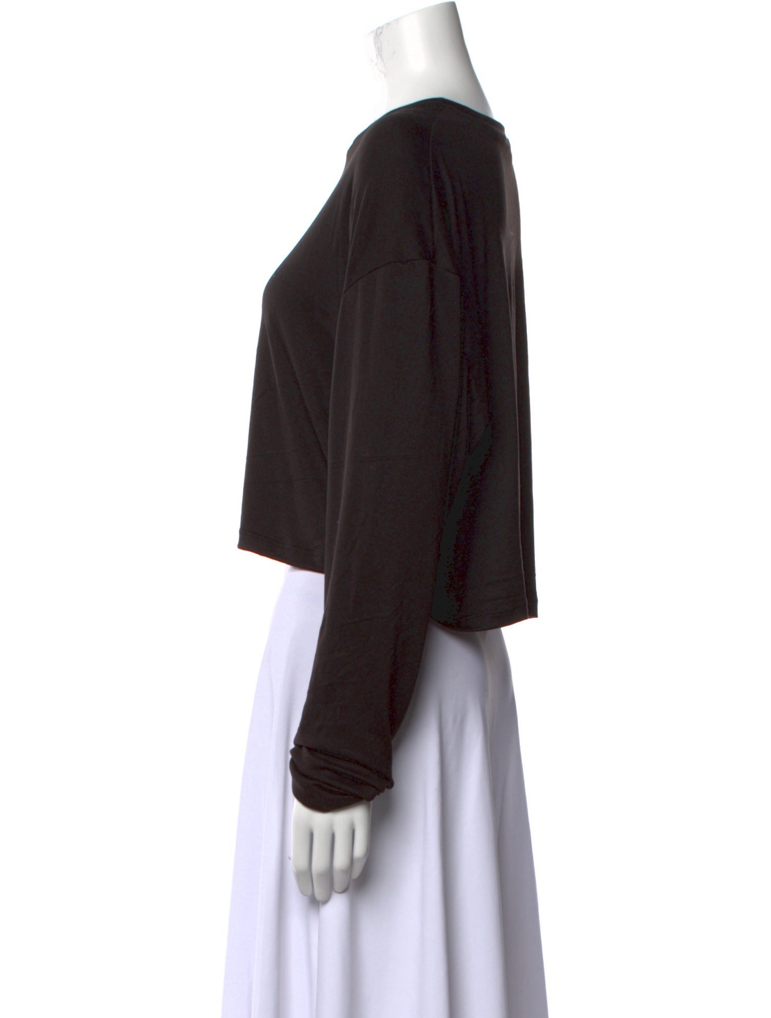 Bumpsuit Bateau Neckline Long Sleeve Crop Top