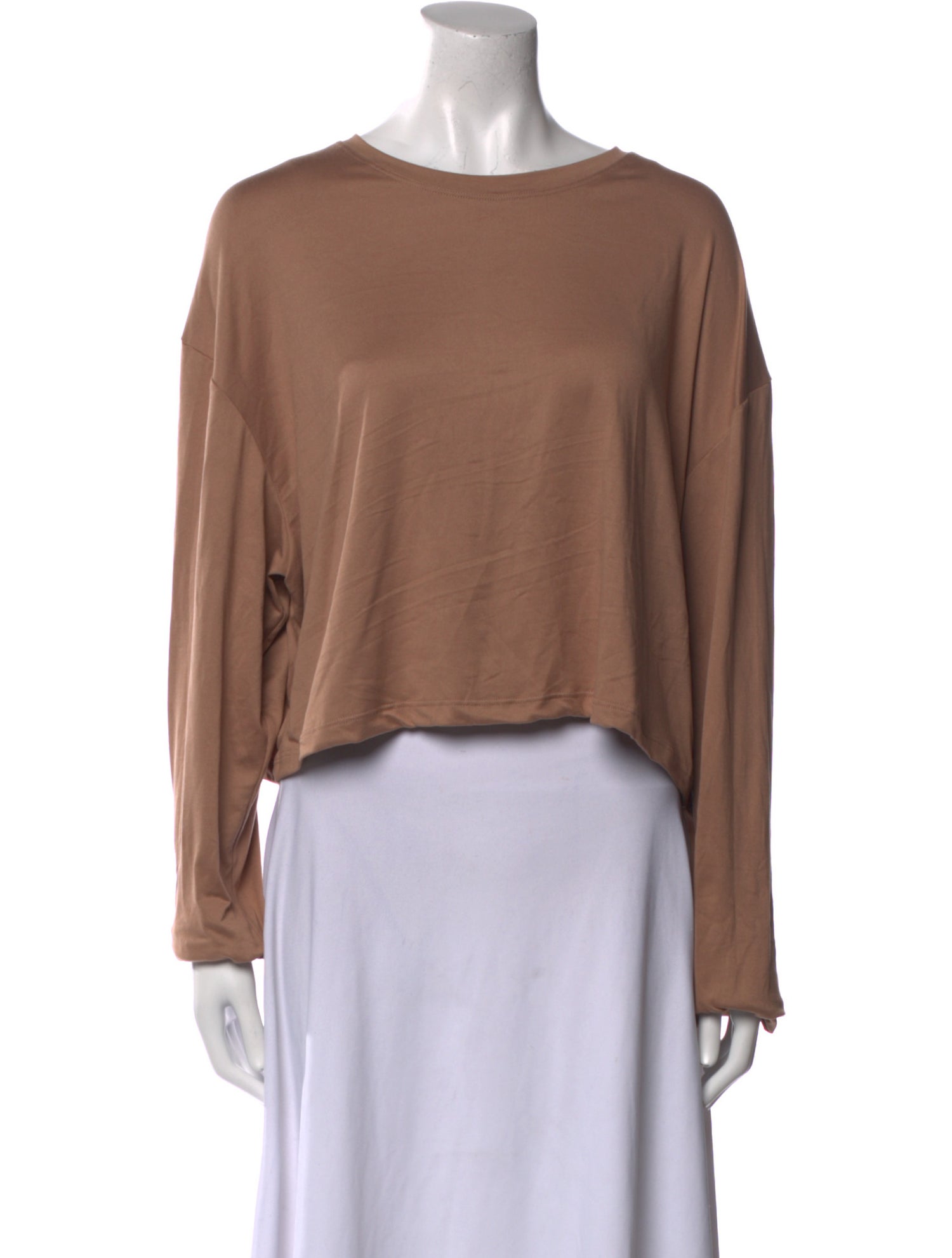 Bumpsuit Bateau Neckline Long Sleeve Crop Top