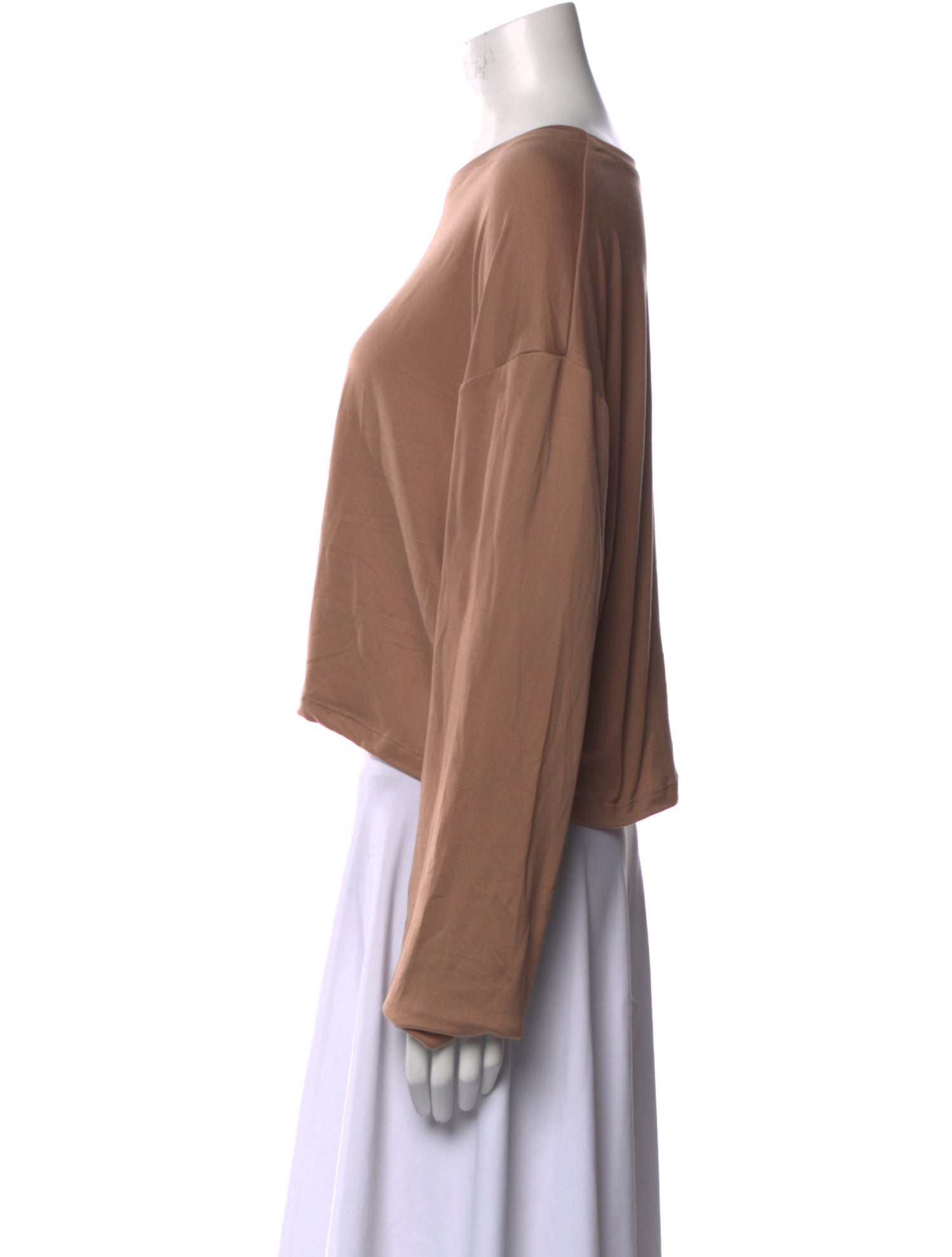 Bumpsuit Bateau Neckline Long Sleeve Crop Top