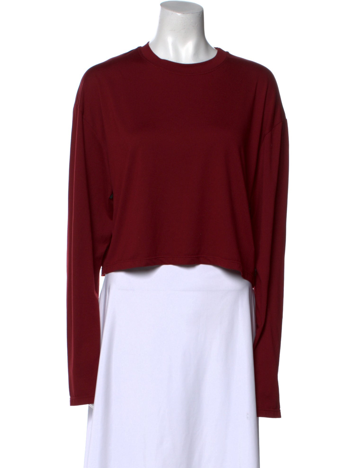 Bumpsuit Crew Neck Long Sleeve Crop Top