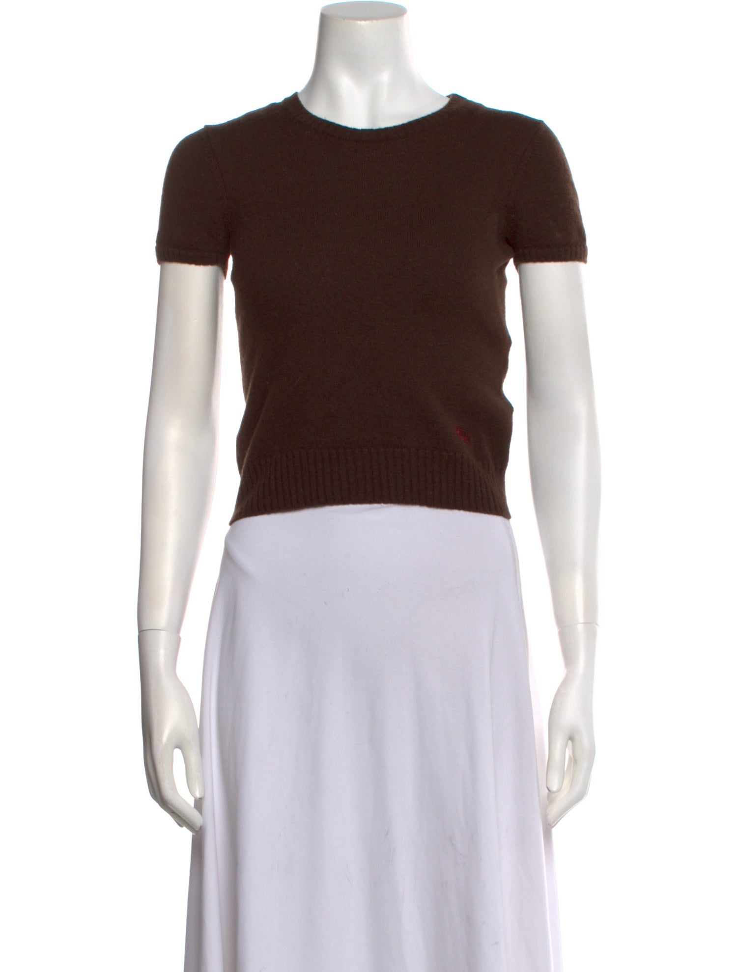 Burberry Blue Label Crew Neck Short Sleeve Crop Top