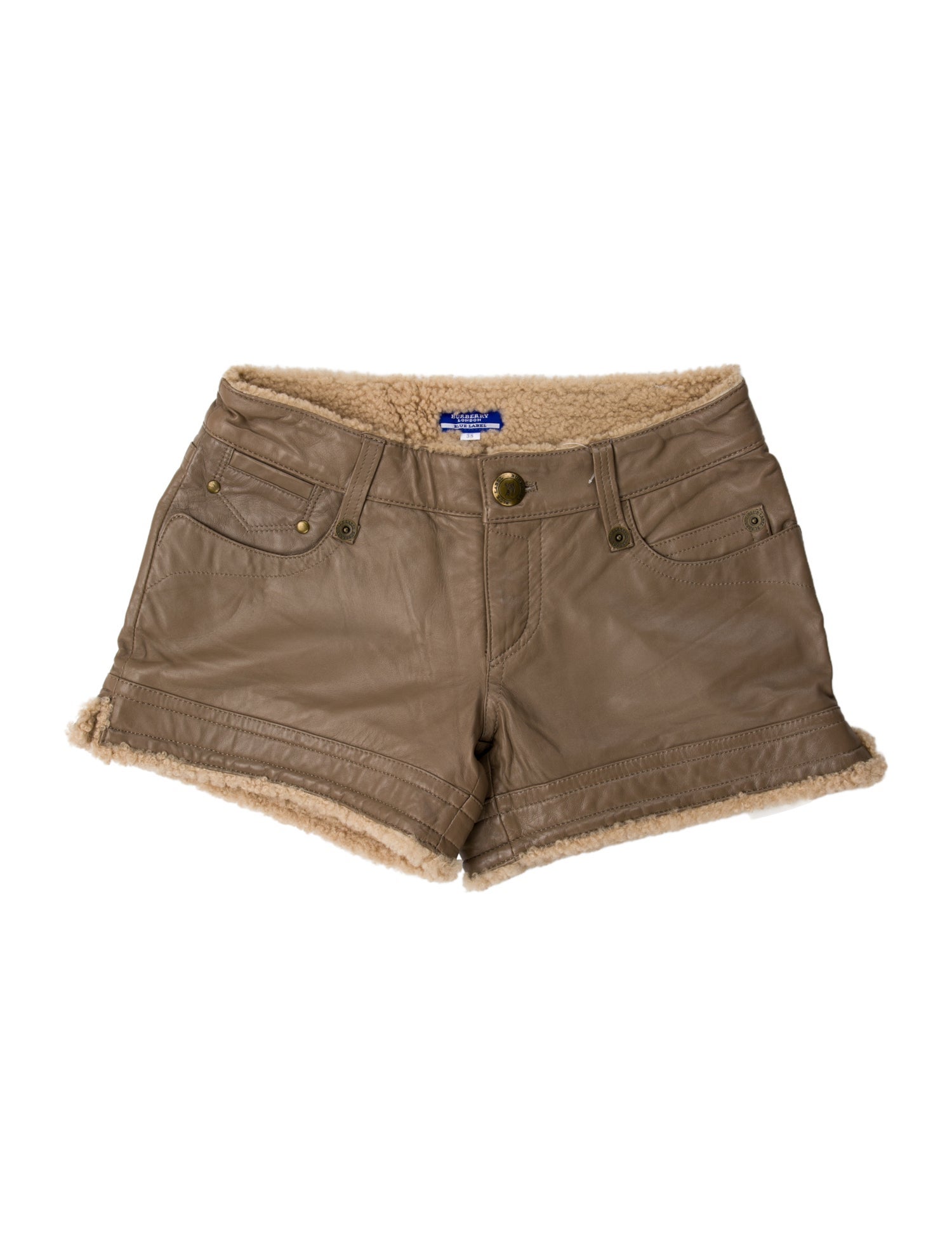 Burberry Blue Label Shearling Mini Shorts