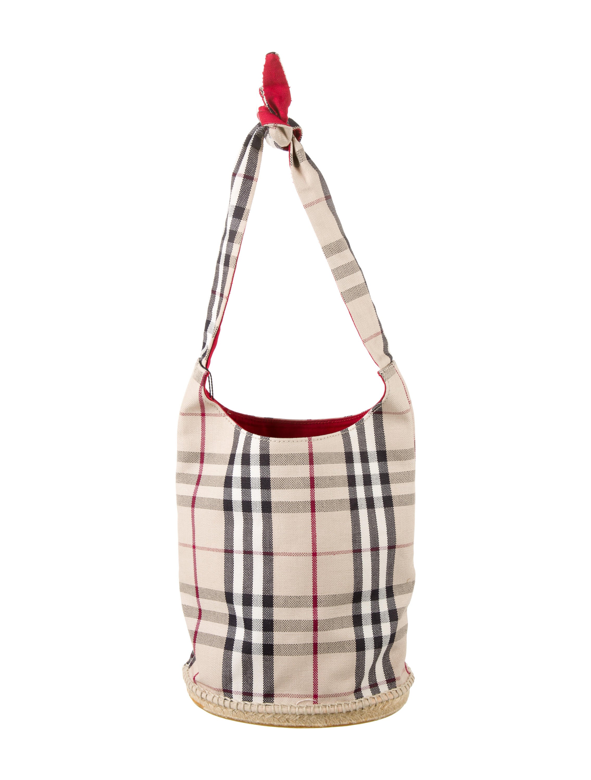 BURBERRY バーバリー Bucket Bag Mini Check Bucket Bag in Archive beige/briar brown - Women