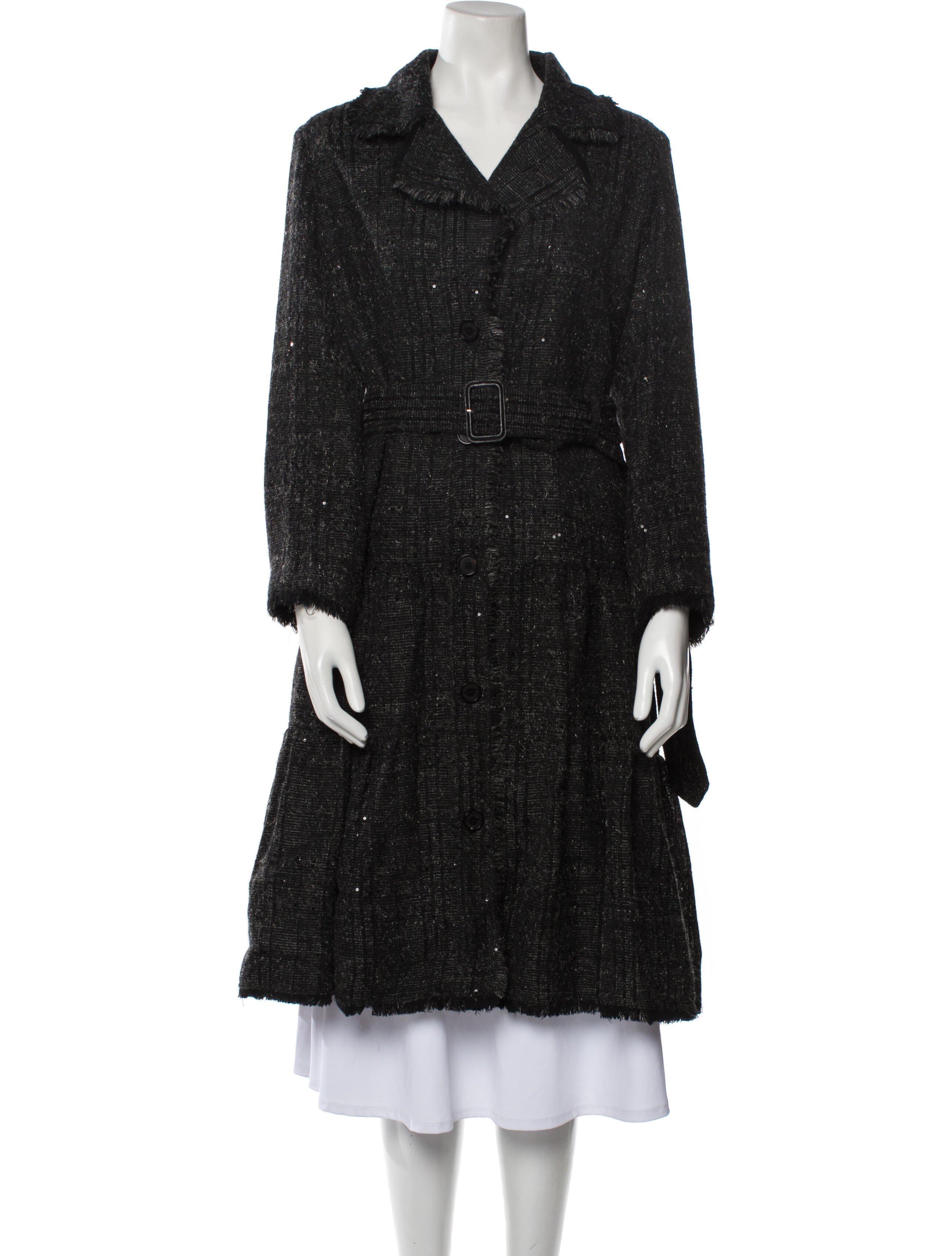 Burberry London Tweed Pattern Trench Coat Grey Coats, Clothing WBURL124098 The RealReal