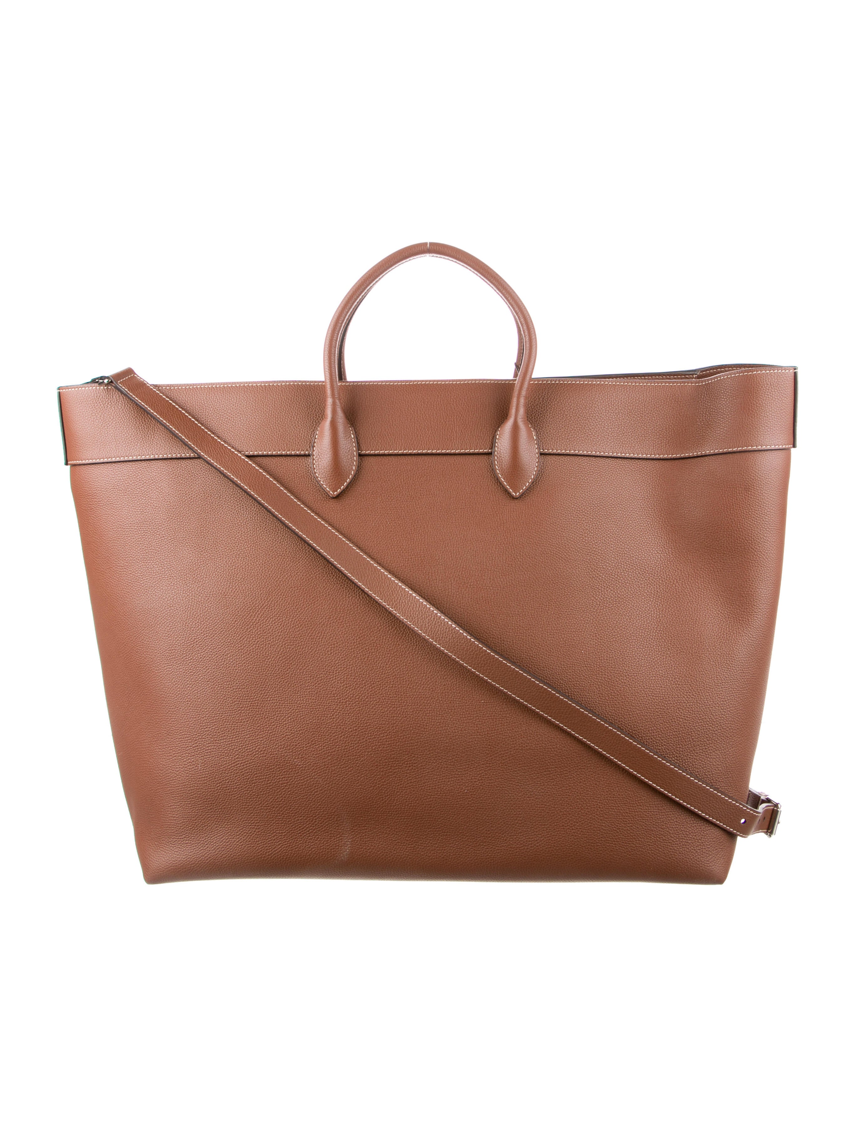 Burberry London Sanford Elevated Leather Tote - Brown Totes