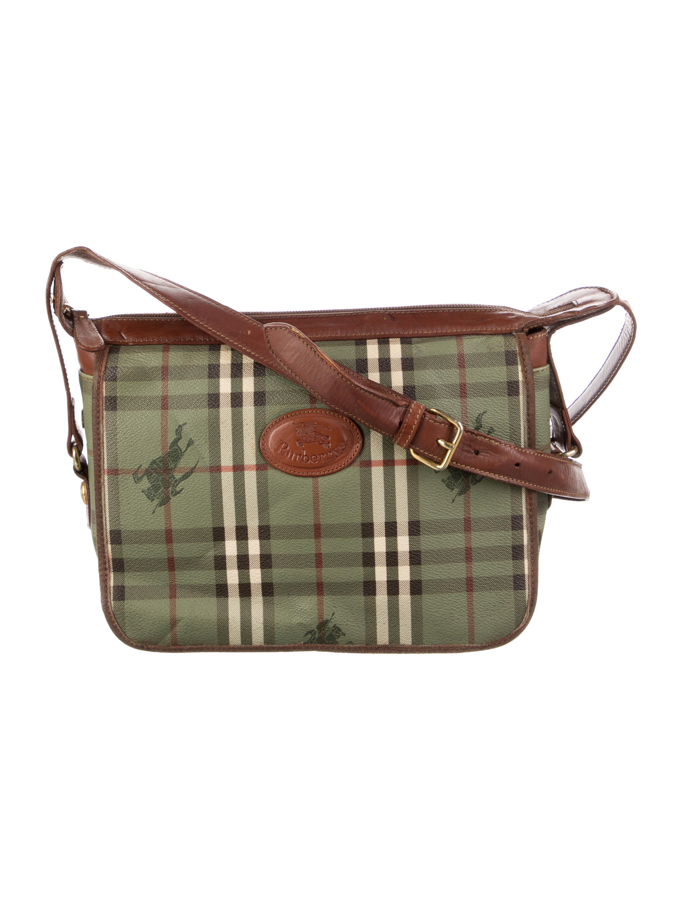 Burberry London Haymarket Check Shoulder Bag - Green Crossbody