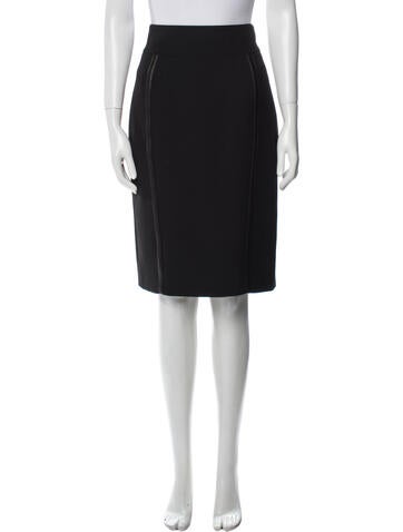 Burberry London Skirts Leather Trim Embellishment Knee-Length Skirt US 6 | M