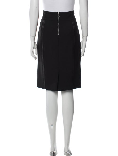 Burberry London Leather Trim Embellishment Knee-Length Skirt