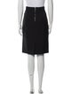 Burberry London Leather Trim Embellishment Knee-Length Skirt