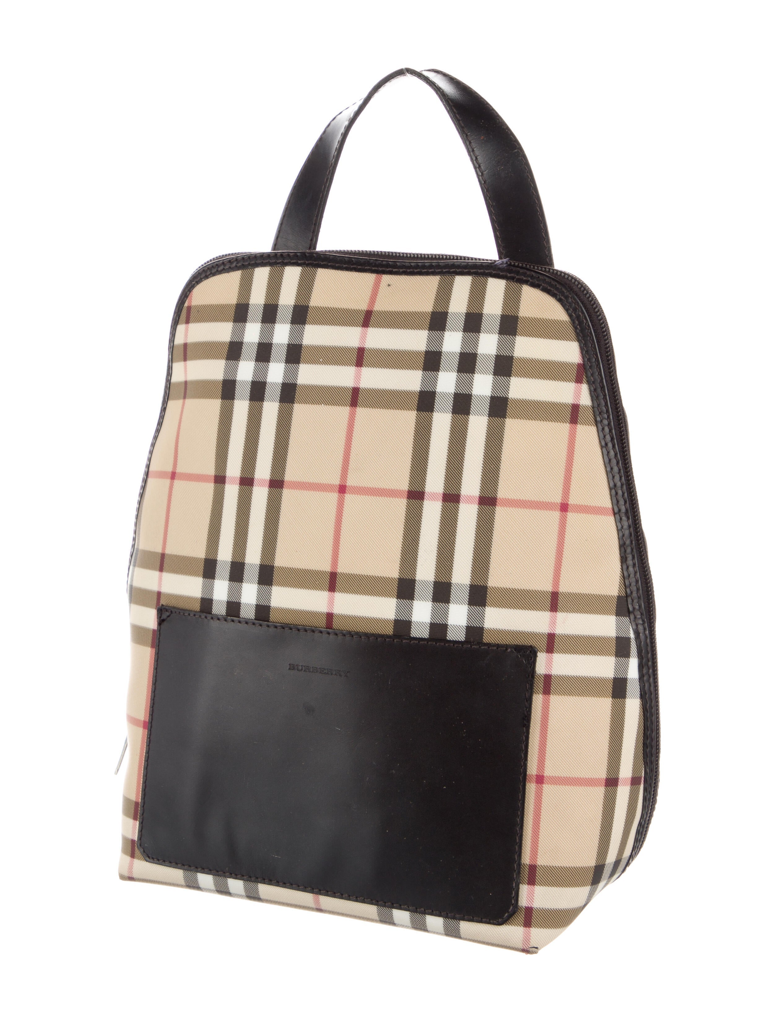 Burberry London Nova Check Leather Trimmed Backpack - Brown Backpacks ...