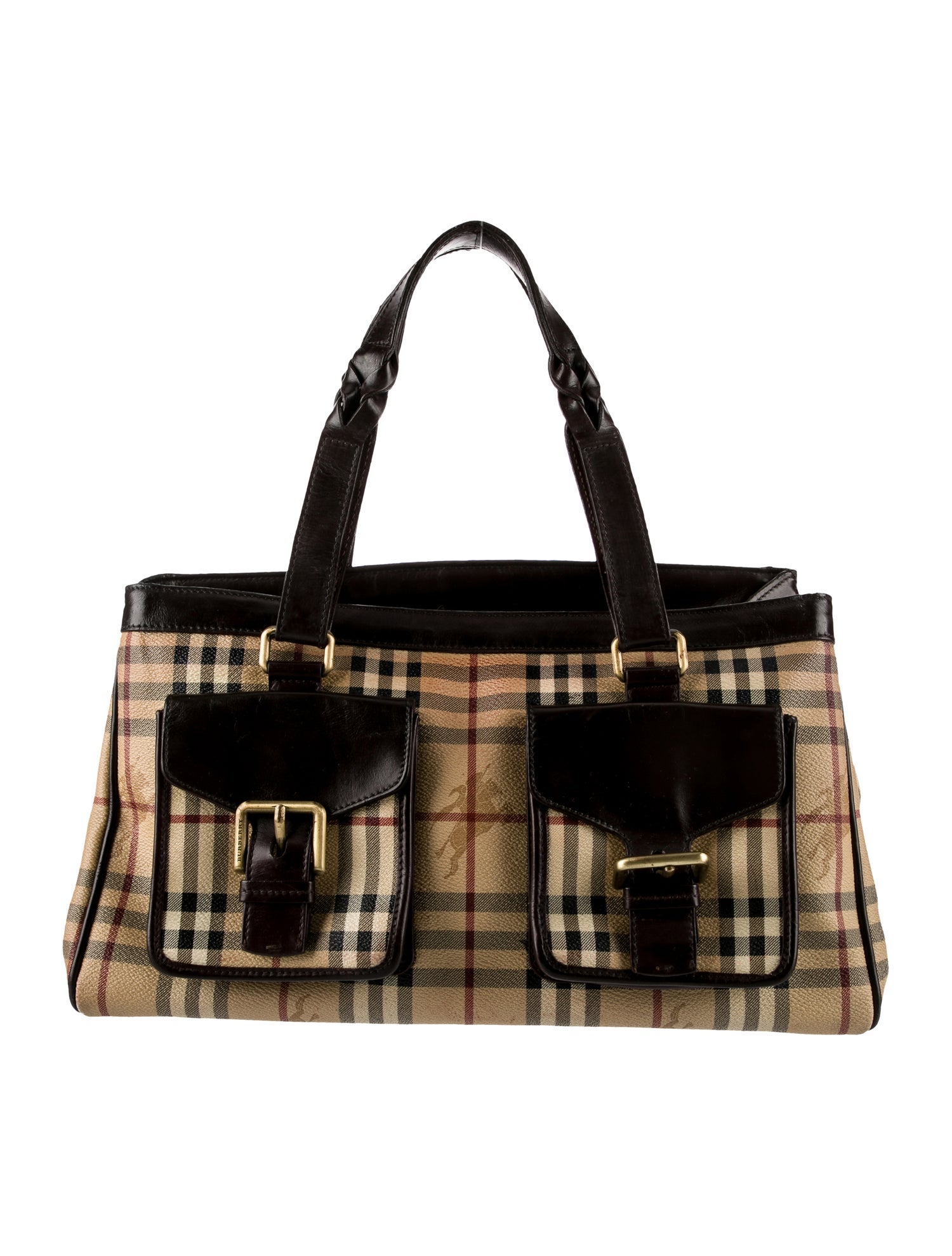 Burberry London Haymarket Check Shoulder Bag - Neutrals Handle